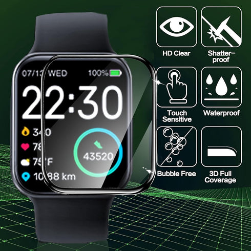 Compatible for TOZO S3 Smart Watch Screen Protector, 3D Full Coverage PET Soft Screen Protector Film Compatible for TOZO S3 1.83-inch Smart Watch ...