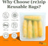 (re) zip Gallon Reusable Storage Bags, BPA-Free, Leakproof, Food-Grade 100% Food-Safe PEVA, for Food Storage and Freezer Use, Holds 16 cups | 128 ...
