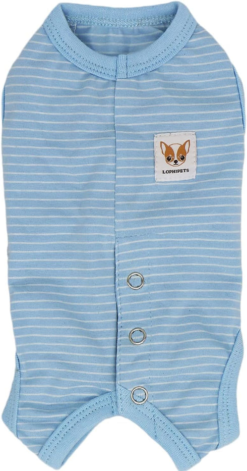 LOPHIPETS Girl Dog Shirts Recovery Suit Pajamas for Small Teacup Dog Chihuahua Yorkie Puppy Cat Clothes-Cambridge Blue Strips/XXS...