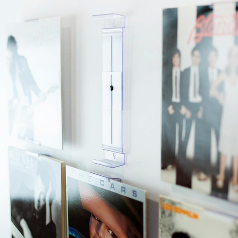 CollectorMount Album Mount 1 Pack Wall Mount Album Frame Brackets or Shelf Stand, Adjustable, Clear to display Vinyl Records...
