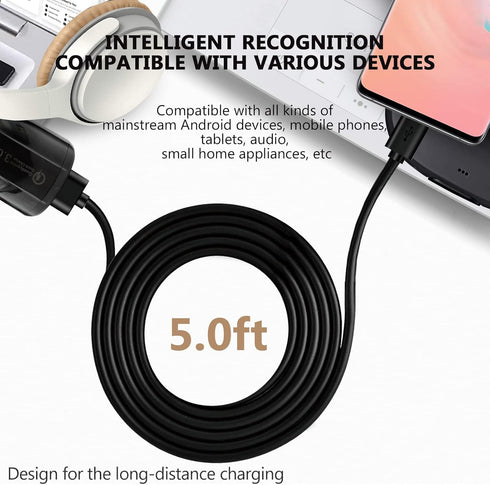 Car Charger Mirco USB Charging Cable Fit for Alcatel Go Flip, Go Flip 3, Go Flip V,Att Cingular Flip 2/3, MyFlip, QuickFlip, Smartflip 4052r 4051s...