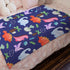 Baby Blanket Baby Dinosaur Cute Animals Flannel Throw Blanket Navy Blue Receiving Blanket Funny Baby Essentials for Boys Girls Multicolor 40x50 in...