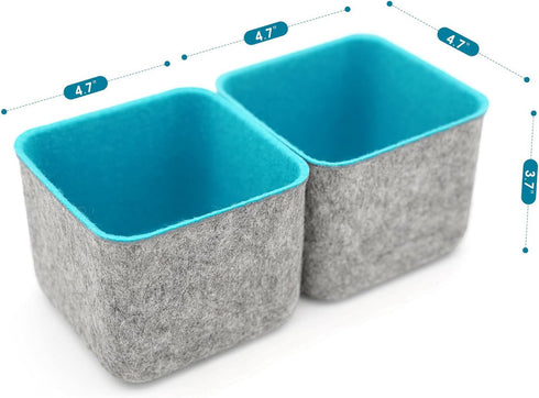 2-Piece Office Drawer Organizer bins for School Dorm Home Kitchen bathroom bedroom Closet Cabinet Desk Junk storage boxes (Teal)...