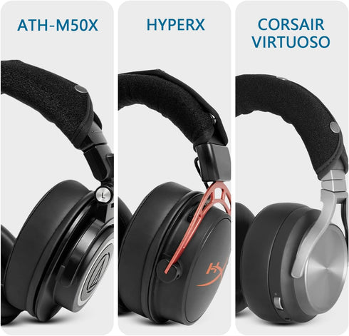 Replacement Headphone Headband Cover for Corsair Virtuoso, Audio Technica ATH M Series M50X, M50XBT, M50, M40X & More, Cushion Pad Protector Repai...