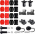 Universal Helmet Adhesive Sticky Mount for Action Cameras, Includes 4 Curved/Flat Mounts, 2 Anchors, 2 Base Mounts, 2 Tripod Adapters, Compatible ...