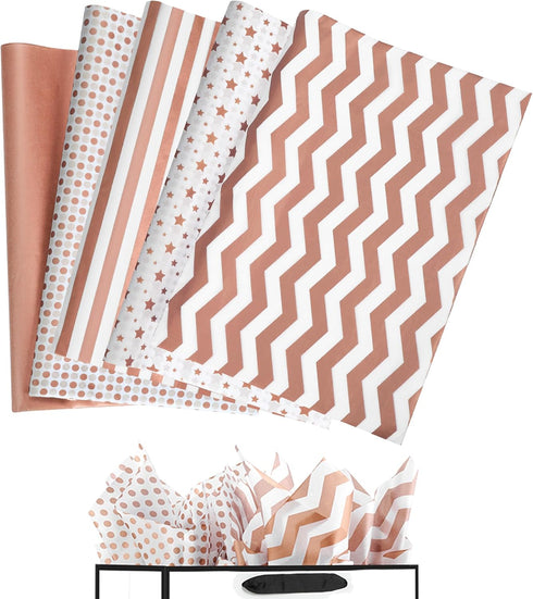 50 Sheets of Rose Golden Gift Tissue Paper, 26x20 Inches Tissue Paper Bulk, Large Size Gift Tissue Paper for, Packing, Birthday, Wedding, Party, H...