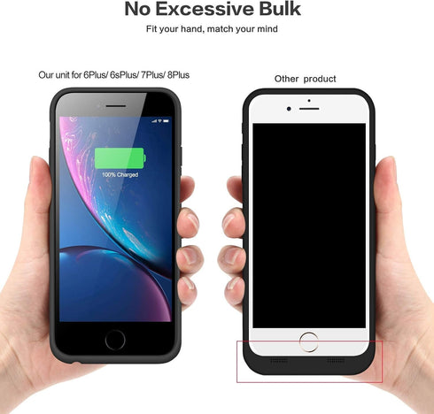 Battery Case for iPhone 6s Plus/6 Plus/7 Plus/8 Plus,8500mAh Portable Charging Case External Battery Pack for iPhone 6s Plus/6 Plus/7 Plus/8 Plus ...