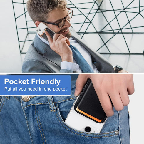 Magnetic Leather Phone Wallet Holder for iPhone,Compatible with iPhone MagSafe Wallet Stand for iPhone 14/13/12 Series with Magsafe or Phones with...