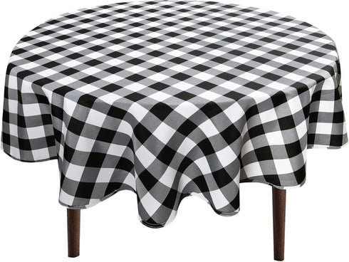 Hiasan Checkered Round Tablecloth 50 Inch - Waterproof Stain and Wrinkle Resistant Washable Fabric Table Cloth for Dining Room Party Outdoor Picni...