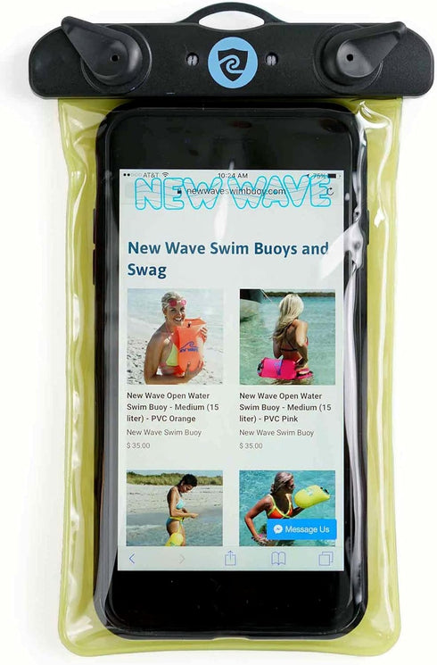 New Wave Waterproof Pouch for Open Water Swimmers and Triathletes - No Dry-Bag (Waterproof Phone Pouch)...