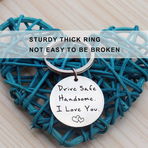 XGAKWD Drive Safe Keychain Handsome I Love You Gift for Husband Boyfriend Him, Car Driver Trucker Keychain Gifts...