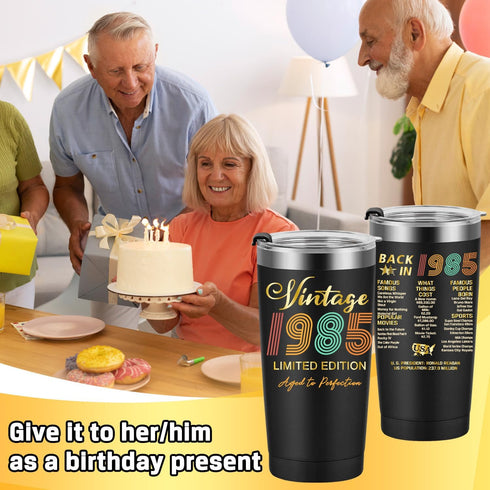 1985 40th Birthday Gift for Women and Men - 40th Gifts for Parents - 40th Class Reunion - Mom Dad Wife Husband Grandpa Grandma Present - 20oz Tumb...