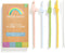 Silicone Straws Reusable Safe for Kids, 4pcs Flexible 7.8 Inches long with 1 Cleaning Brush for 20oz and 30oz Tumblers, BPA Free, Eco-Friendly...