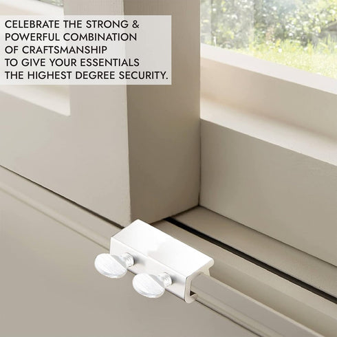 NU-SET Lock | Sliding Window Lock | Double Thumb Screw Window Lock for Window Security | Home Improvement & Door Hardware, White...