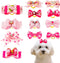MTLEE 12 Pieces Small Dog Hair Bow Rubber Bands Cute Puppies Hair Bows Pink Doggies Cat Topknot Pet Headdress with Rhinestones Dog Grooming Bowkno...