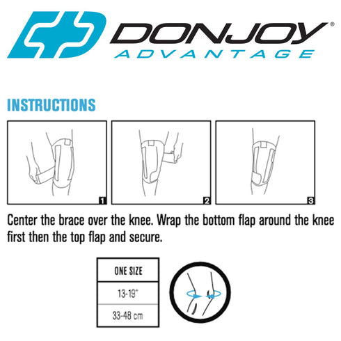 DonJoy Advantage DA161KW01-BLK Knee Wrap with Stays for Medial, Lateral Support, Sprains, Strains, Swelling, Stiffness, Arthritis, Adjustable Neop...