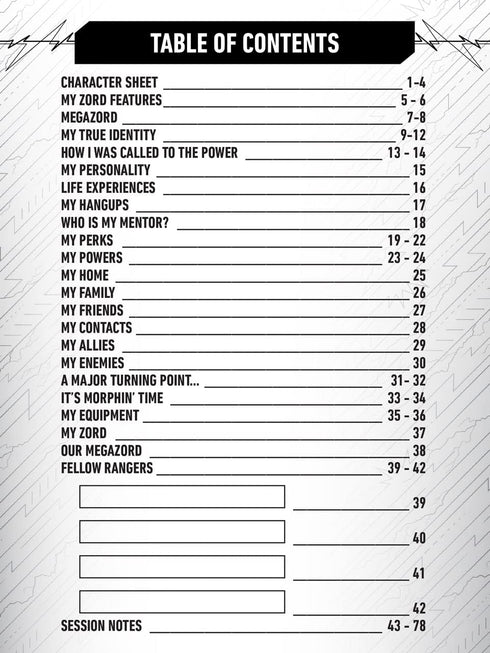 Renegade Game Studios Power Rangers Roleplaying Game Expanded Character Sheet Journal, Customize and Develop Characters...