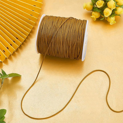 PH PandaHall 1.5mm 100 Yards Camel Nylon String for Bracelets, Beading Thread Nylon Cord Blind Cord Braided Lift Shade Cord Wind Chime Replacement...