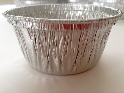 100 Aluminum Foil Muffin Cupcake Ramekin 4oz Cups with Lids Disposable...