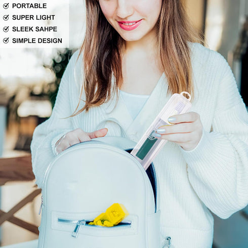Toothbrush Case 2 Packs, Transparent Toothbrush Travel Case, Plastic Toothbrush Holder Travel Size, 7.87 x 1.85 x 1.18 inches Portable Toothbrush ...