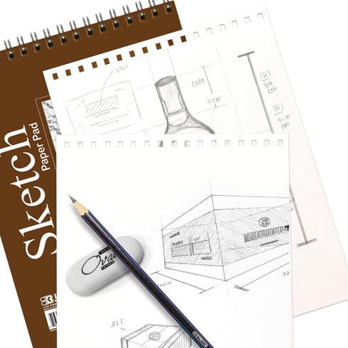 BAZIC Sketch Pad 50 Sheet 6" X 8", Top Bound Spiral Sketchbook Drawing Pads, Sketching Paper Coloring Book for Artist School, 2-Pack...