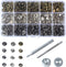 60 Sets 15mm 5/8" Mixed Heavy Duty Snap Fasteners Kit, Metal Snaps for Leather Crafts Sewing Repair Clothing Button Kit with Snap Installation Too...