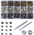 60 Sets 15mm 5/8" Mixed Heavy Duty Snap Fasteners Kit, Metal Snaps for Leather Crafts Sewing Repair Clothing Button Kit with Snap Installation Too...