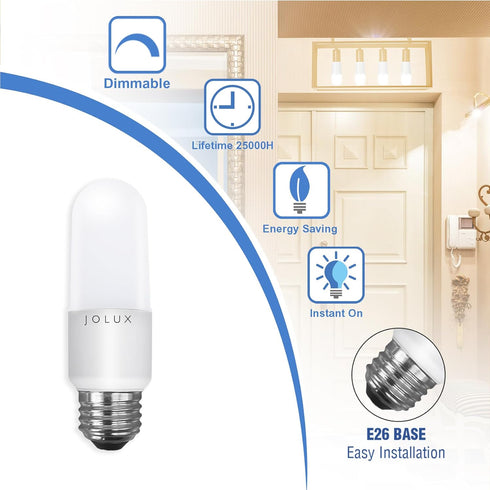 LED Bright Stik Dimmable,led Bulbs 60 watt Equivalent,5000K(Daylight) led Enclosed Fixture Rated, 8.5 Watt 800 Lumen,Standard Medium Screw Base,E2...