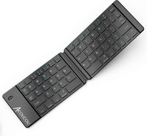Acoucou Foldable Bluetooth Keyboard for Travel, Business, Gifts, for iPad Tablets Laptop,MacBook Pro/Air, Compatible with MAC/iOS, Windows, Androi...