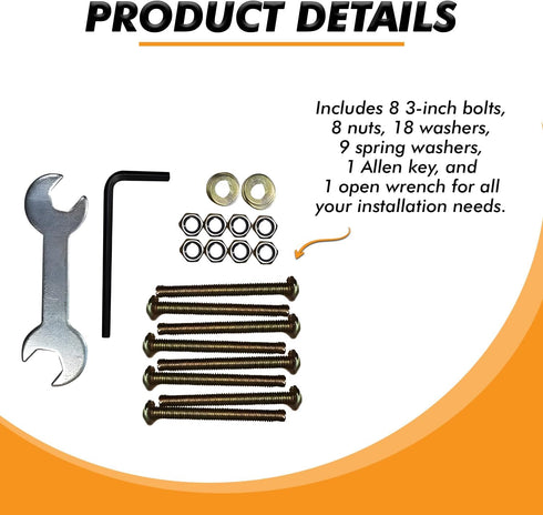 Kings Brand Furniture Bed Frame Hardware Set - Heavy Duty Screws and Bolts for Metal Bed Frame - Attach Headboard & Footboard - 42 Pcs...