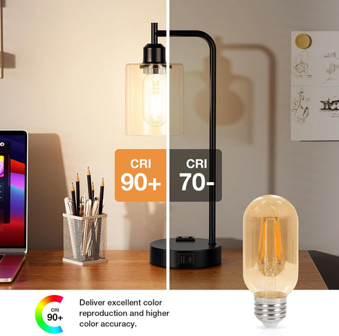 Hong-in T45 Dimmable LED Light Bulbs 6W 2700K Warm White,E26 Base 120Volts LED Bulb for Industrial Touch Control Table Lamps Crystal Table Lamp Fl...