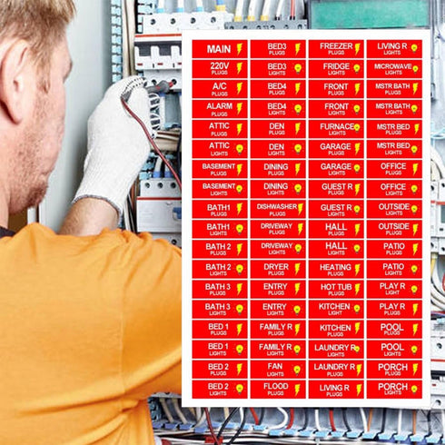 Premium Durable Circuit Breaker Labels, 129 Waterproof Fuse Box Stickers, Easy to Read and Install (red, 1)...