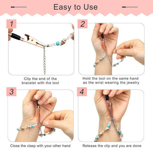 3 Pieces Bracelet Helper Tool Jewelry Helpers, Anglecai Hand Bracelet Fastener Helper for Fastening and Hooking Jewelry Bracelet Necklace Watch Cl...