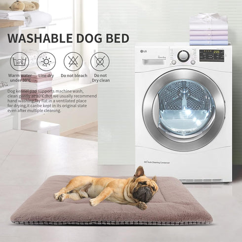 Reversible Dog Bed Mat with Plush and Corn Velvet,Soft Warm Pet Cushion, Dual Purpose Washable Sleeping Mattress Bed for Small Medium Large Dog an...