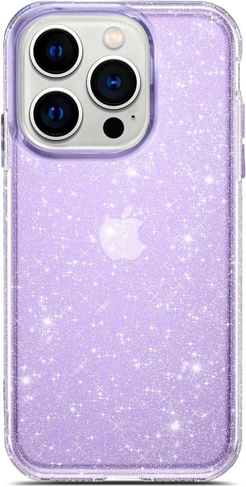 Coolwee Clear Glitter Compatible iPhone 13 Pro Case Slim Protective Phone Cover Shiny Sparkle Women Girls Compatible with iPhone 13 Pro 6.1 inch S...