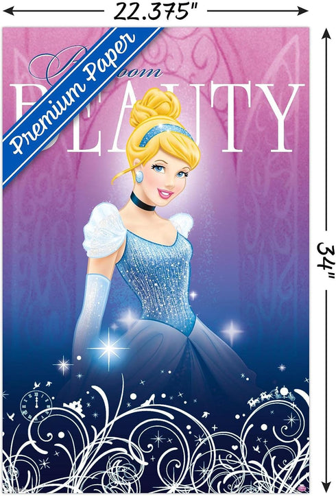 Trends International Disney Princess - Cinderella Wall Poster, 22.375" x 34", Premium Poster & Clip Bundle...