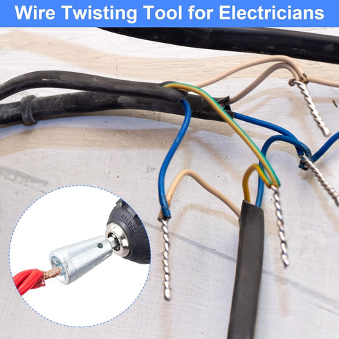 1.5-6 Square Electric Wire Twisting Tools 6mm Hexagonal Handle Electrician Quickly Cable Twisters for Hand Drill Power Drill Electric Wrench...