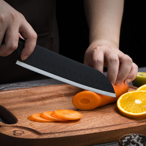 7" Chef Knife Ultra Thin, High Carbon Stainless Steel Sharp Santoku Knife for Kitchen All-Around Food, Professional for Family & Restaurant...