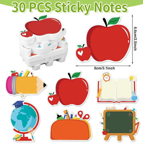 30 Pack Back to School Sticky Notes Total 600 Sheets Funny Notepads Self-Adhesive Writing Memo Pad for Kids Teens School Classroom Office Supplies...