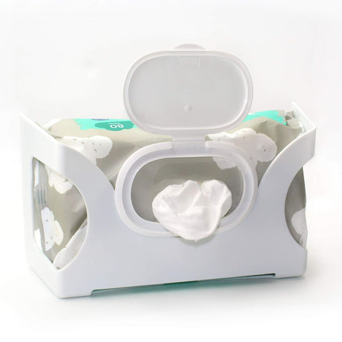 Gadjit Baby Wet Wipe Wall Mounted Dispenser | Holds Up to an 84 Count Pack of Wipes | Always Within Easy Reach of Messes (White)...