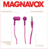 Magnavox MHP4850-PK Ear Buds in Pink | Available in Black, Blue, Pink, Purple, & White | Ear Buds Wired | Extra Value Comfort Stereo Earbuds Wired...