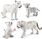 Wildlife Animal Figures Tiger Model Figurines Playsets 4 PCS White Tigers Family Party Favors Cake Toppers School Project Desktop Decoration Cogni...