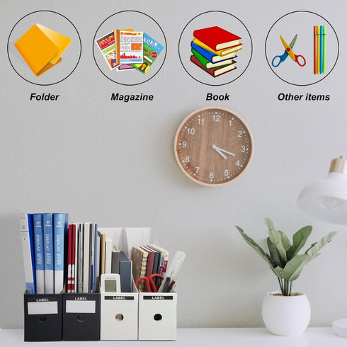 Magazine Holde, Magazine File Holder for Home, Office, Desk, 10.6'' H×10.2'' L ×3.5''W Magazine Storage Box (Black, 6 Pack)...