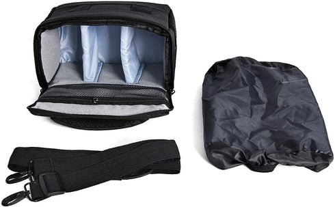 FOSOTO Waterproof (with Rain Cover) Shoulder Camera Case Bag Compatible for Nikon D5600 D750 D3300 Canon Rebel SL2 T7i EOS 80D 60D Sony A77II a68 ...