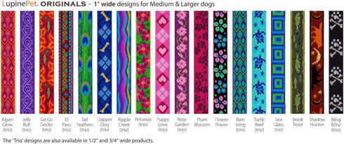 Lupine Dog Leash 4-foot by 1" wide PetuniasÊ...