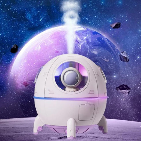 Cool Mist Humidifiers, Mini USB Humidifier, Cute Spaceship Shaped Humidifier Portable Household Ambient Light Humidifier US Plug 110V Purple...