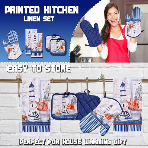 Lobyn Value Packs Decorative Lightweight Kitchen Towel Set 5 Piece Towels...