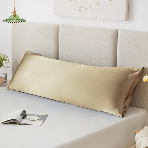 Love's cabin Satin Body Pillow Pillowcase, Similar to Silk Body Pillow Cover with Envelope Closure, Silky Cooling Long Pillowcases for Hair and Sk...