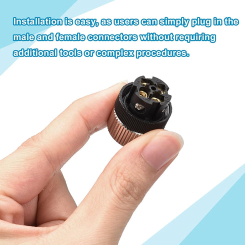 MECCANIXITY 4 Pin M12 Male & Female Aviation Wire Connector, 4 Set Waterproof IP67 Circular Connector for Networks Instruments Computer...