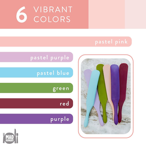 Mad Hungry Spurtle Silicone Set 2-Piece - Kitchen Spatula Spoon Tools for Cooking, Narrow Jar Scraper, Mixing Spoons, Icing Cake & Frosting Knife ...